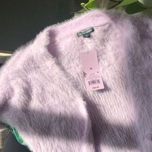 Soft fuzzy purple sweater cardigan Wild Fable